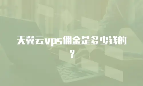 天翼云vps佣金是多少钱的？
