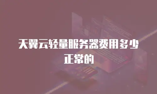 天翼云轻量服务器费用多少正常的