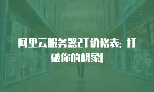 阿里云服务器2T价格表: 打破你的想象!