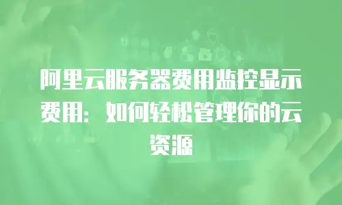 阿里云服务器费用监控显示费用：如何轻松管理你的云资源
