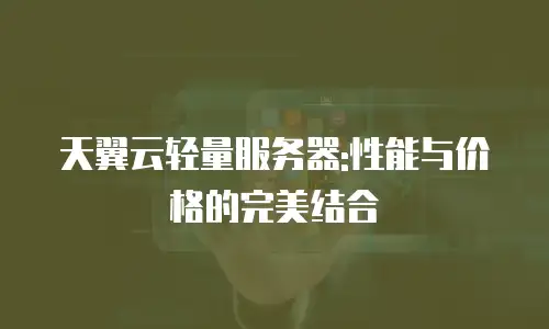 天翼云轻量服务器:性能与价格的完美结合