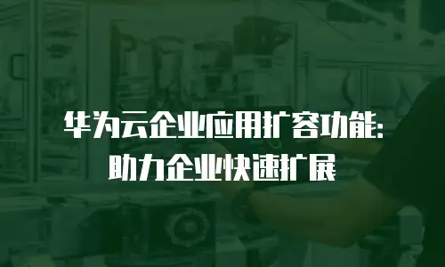 华为云企业应用扩容功能：助力企业快速扩展