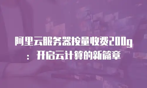 阿里云服务器按量收费200g：开启云计算的新篇章
