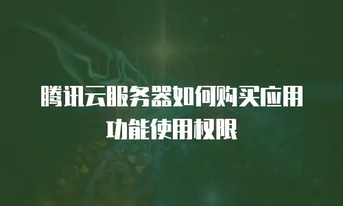 腾讯云服务器如何购买应用功能使用权限