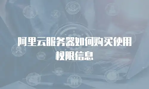 阿里云服务器如何购买使用权限信息