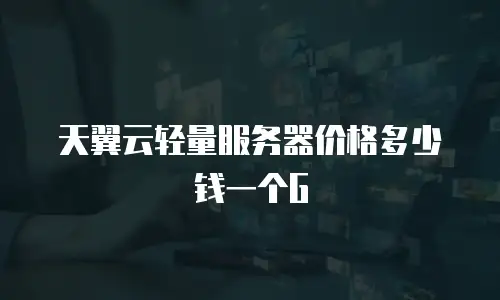 天翼云轻量服务器价格多少钱一个G