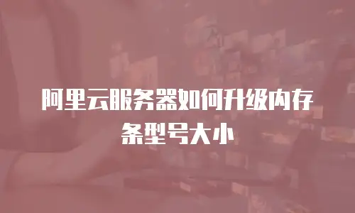阿里云服务器如何升级内存条型号大小