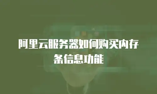阿里云服务器如何购买内存条信息功能