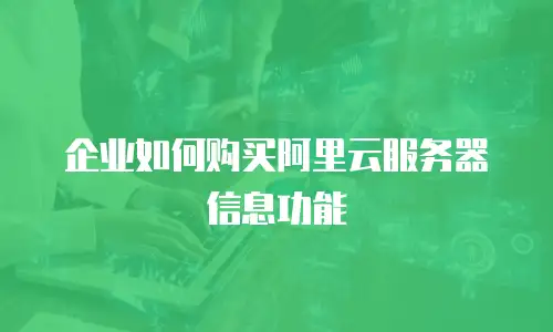 企业如何购买阿里云服务器信息功能