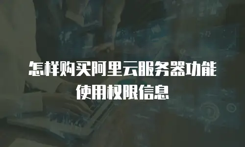 怎样购买阿里云服务器功能使用权限信息
