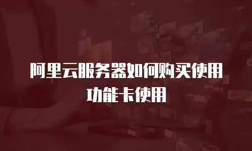 阿里云服务器如何购买使用功能卡使用