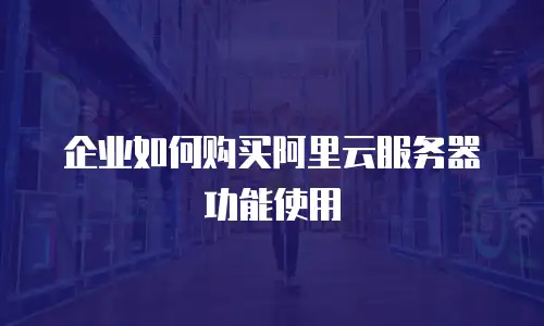企业如何购买阿里云服务器功能使用