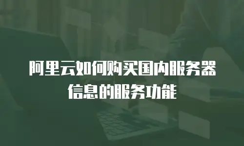 阿里云如何购买国内服务器信息的服务功能