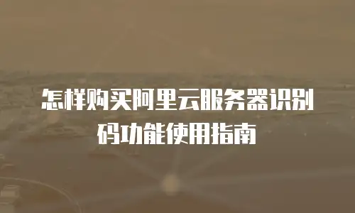 怎样购买阿里云服务器识别码功能使用指南