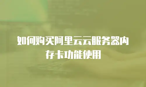 如何购买阿里云云服务器内存卡功能使用