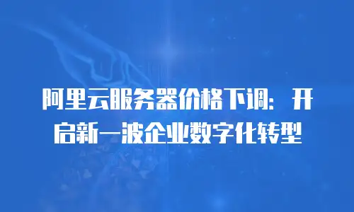 阿里云服务器价格下调：开启新一波企业数字化转型