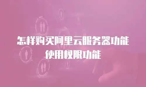 怎样购买阿里云服务器功能使用权限功能