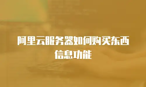 阿里云服务器如何购买东西信息功能