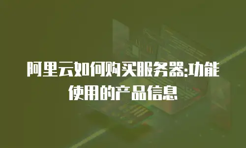 阿里云如何购买服务器:功能使用的产品信息