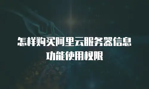 怎样购买阿里云服务器信息功能使用权限