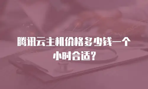 腾讯云主机价格多少钱一个小时合适？