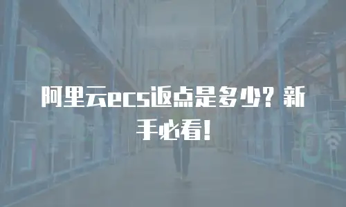 阿里云ecs返点是多少？新手必看！