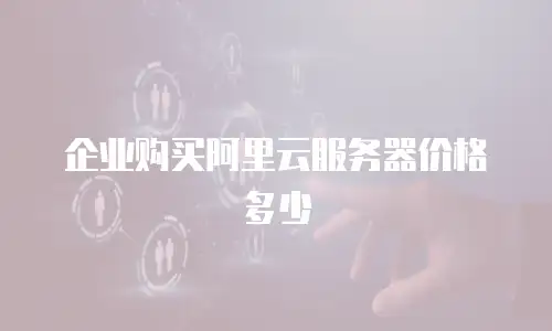 企业购买阿里云服务器价格多少