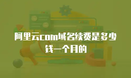 阿里云com域名续费是多少钱一个月的