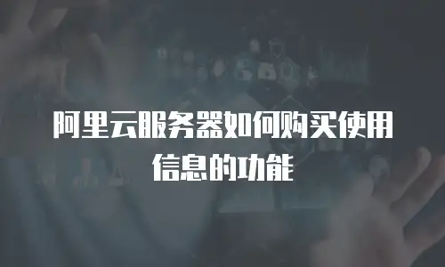 阿里云服务器如何购买使用信息的功能