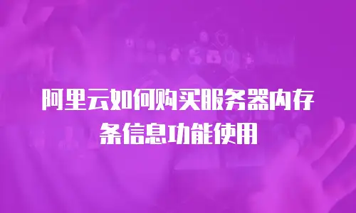 阿里云如何购买服务器内存条信息功能使用