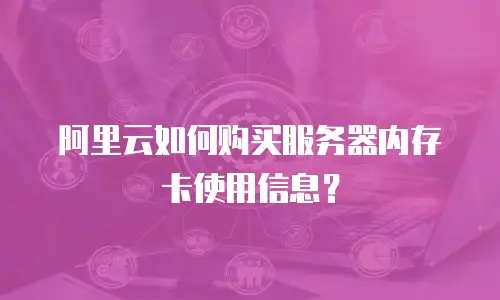 阿里云如何购买服务器内存卡使用信息？