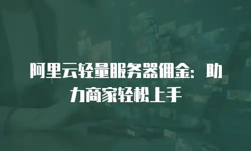 阿里云轻量服务器佣金：助力商家轻松上手