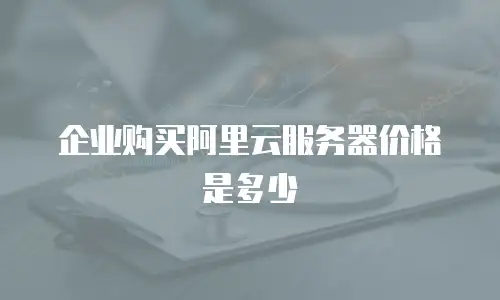 企业购买阿里云服务器价格是多少