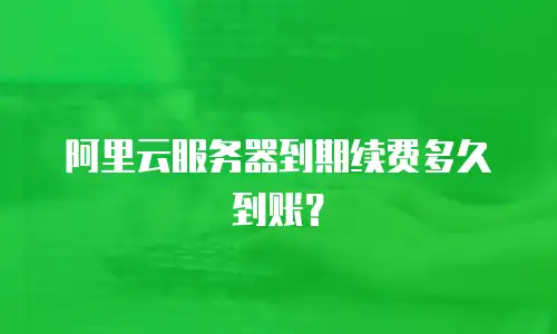 阿里云服务器到期续费多久到账？