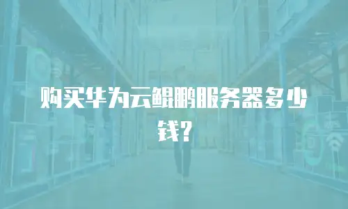 购买华为云鲲鹏服务器多少钱？
