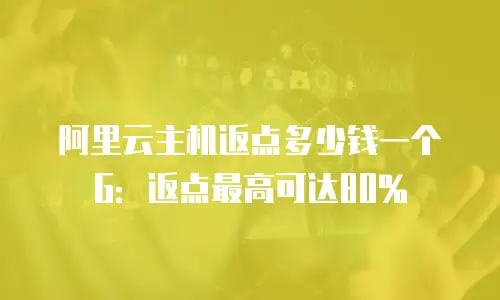 阿里云主机返点多少钱一个G：返点最高可达80%