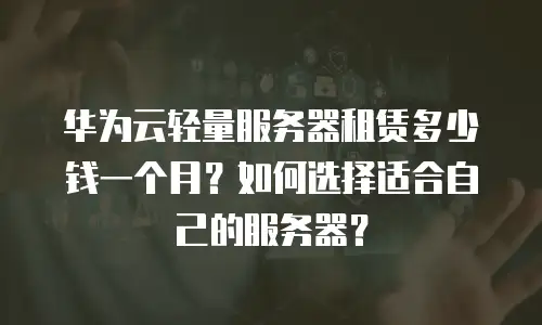 华为云轻量服务器租赁多少钱一个月？如何选择适合自己的服务器？