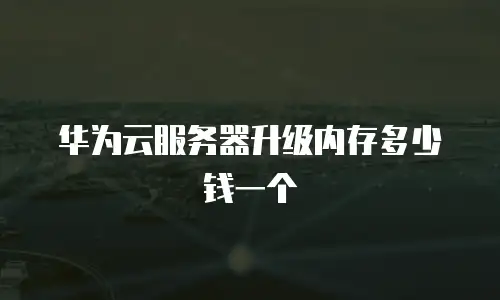 华为云服务器升级内存多少钱一个