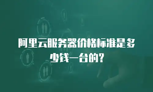 阿里云服务器价格标准是多少钱一台的？