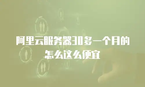 阿里云服务器30多一个月的怎么这么便宜