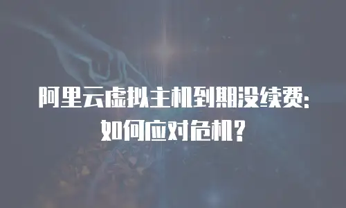 阿里云虚拟主机到期没续费:如何应对危机?
