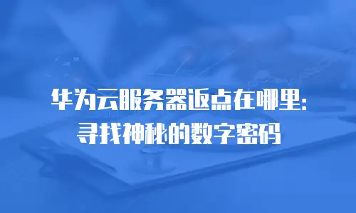 华为云服务器返点在哪里：寻找神秘的数字密码