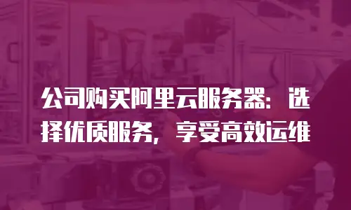 公司购买阿里云服务器：选择优质服务，享受高效运维