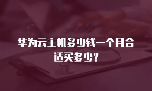 华为云主机多少钱一个月合适买多少？