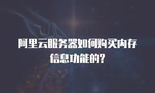 阿里云服务器如何购买内存信息功能的？
