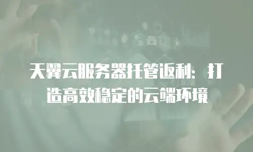 天翼云服务器托管返利：打造高效稳定的云端环境