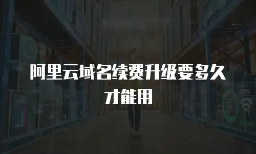 阿里云域名续费升级要多久才能用