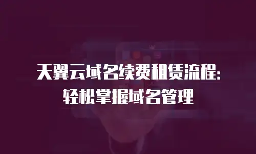 天翼云域名续费租赁流程：轻松掌握域名管理
