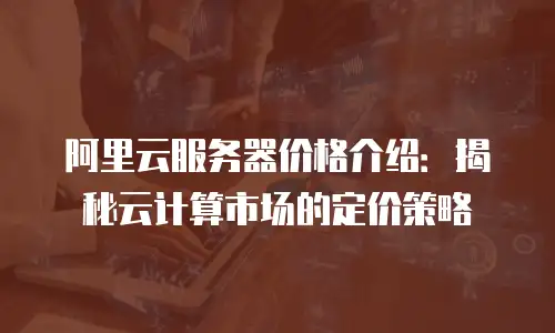 阿里云服务器价格介绍：揭秘云计算市场的定价策略