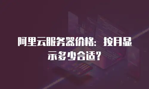 阿里云服务器价格：按月显示多少合适？